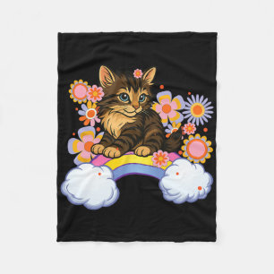 Kitten Rainbow Cute Cat Funny Sarcastic Humour Bac Fleece Blanket