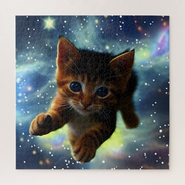 Kitten Running In Space Jigsaw Puzzle (Vertical)