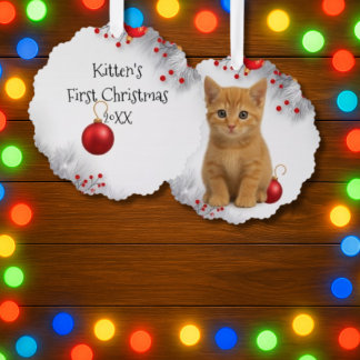 Kitten’s First Christmas Ornament Card