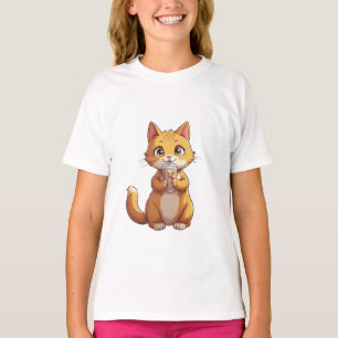Kitten Sipping Coffee T-Shirt