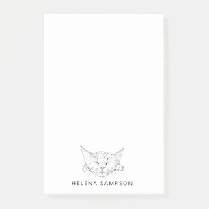 Kitten Sleeping Funny Cats Sketch Personalized Post-it Notes