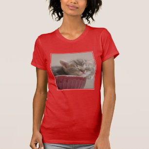 Kitten Sleeping In A Bowl T-Shirt