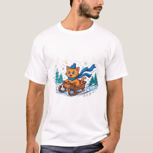 Kitten Sleigh Ride Christmas T-Shirt