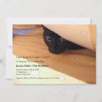Kitten sous couverture Surprise Party Invitation