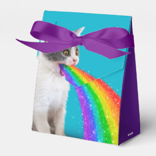 Kitten Spits Up Rainbow Favor Box