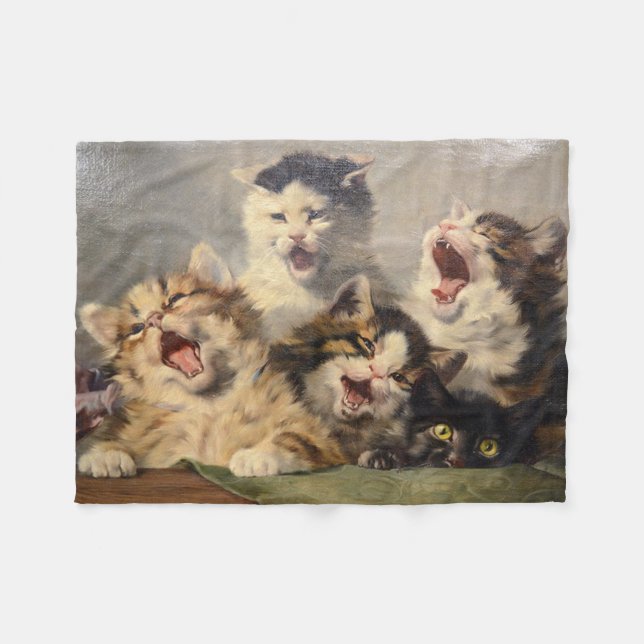 Kitten Symphony by Julius Adam II Fleece Blanket (Front (Horizontal))