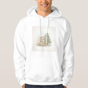Kitten Tangled in Christmas Lights Hoodie