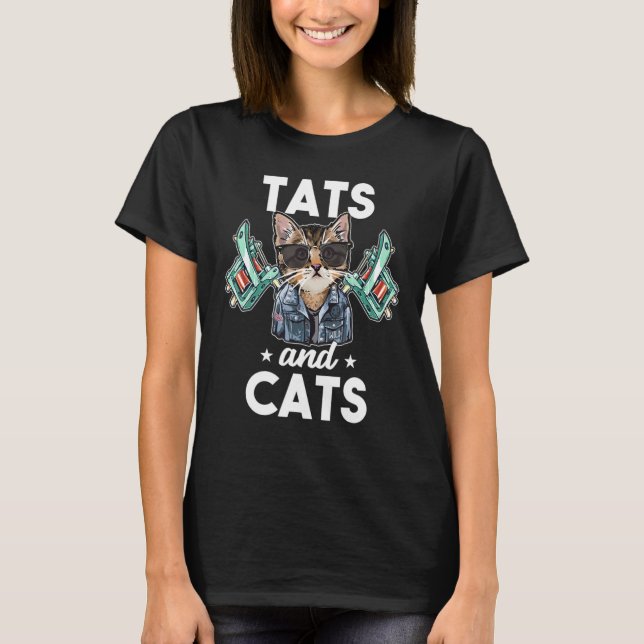 Kitten Tattoos Cats And Tats Tattoos Tee (Front)