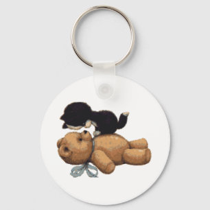 Kitten & Teddy Bear Gifts Keychain