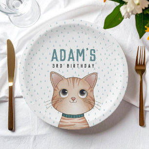 Kitten themed birthday for an adorable party paper plate