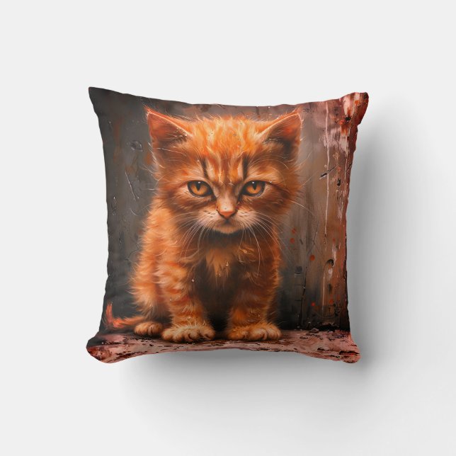 Kitten Throw Pillow (Front)