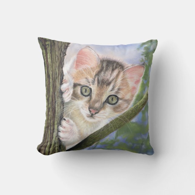 Kitten Throw Pillow (Front)