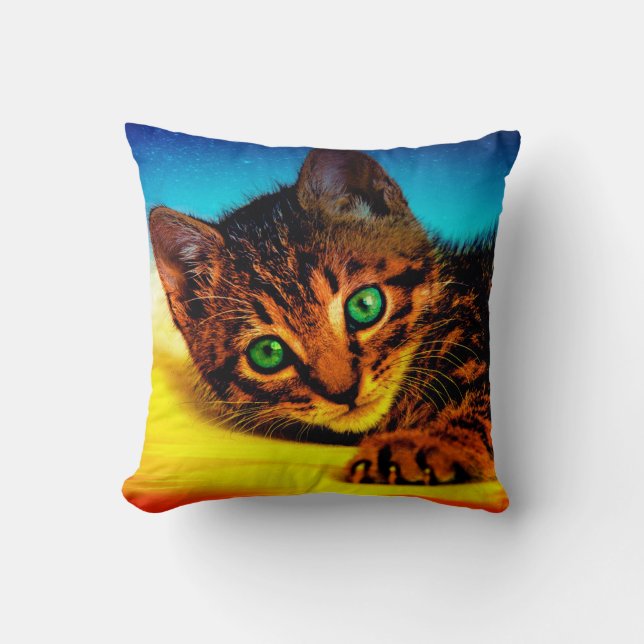 Kitten Throw Pillow (Front)