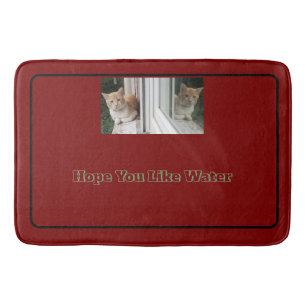 kitten two faces replacable cat photo and text bath mat