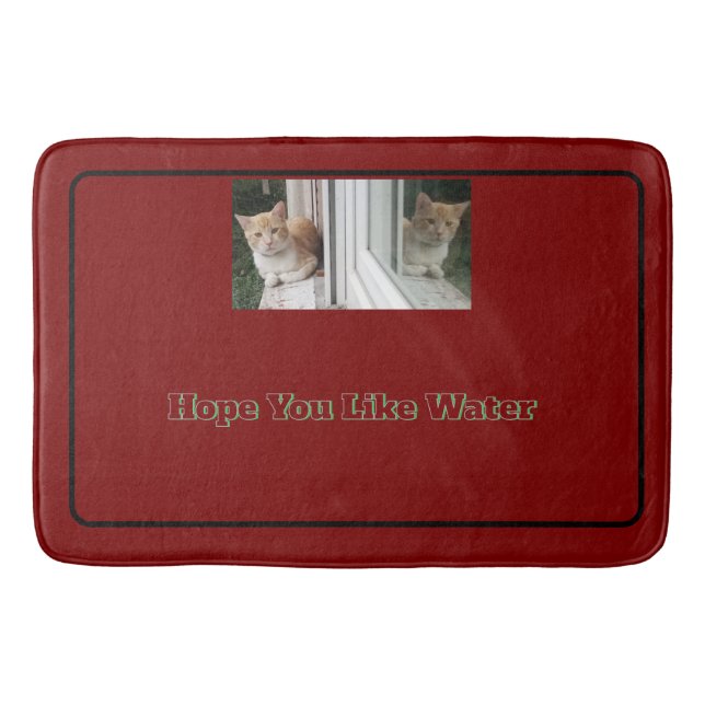 kitten two faces replacable cat photo and text bath mat (Front)