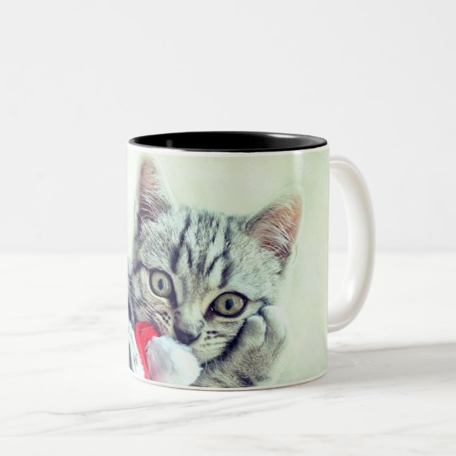 Kitten Two-Tone Coffee Mug (Front Right)