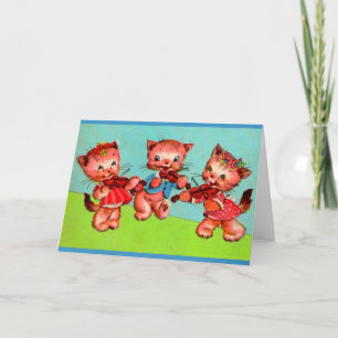 kitten violinists trio card