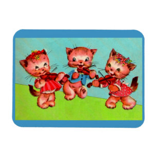 kitten violinists trio magnet