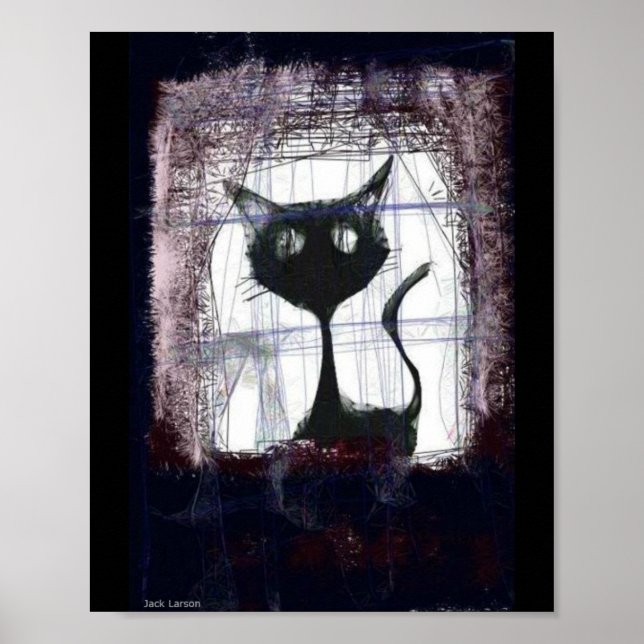 Kitten Watching Pluie from Window .. affiche de l' (Devant)