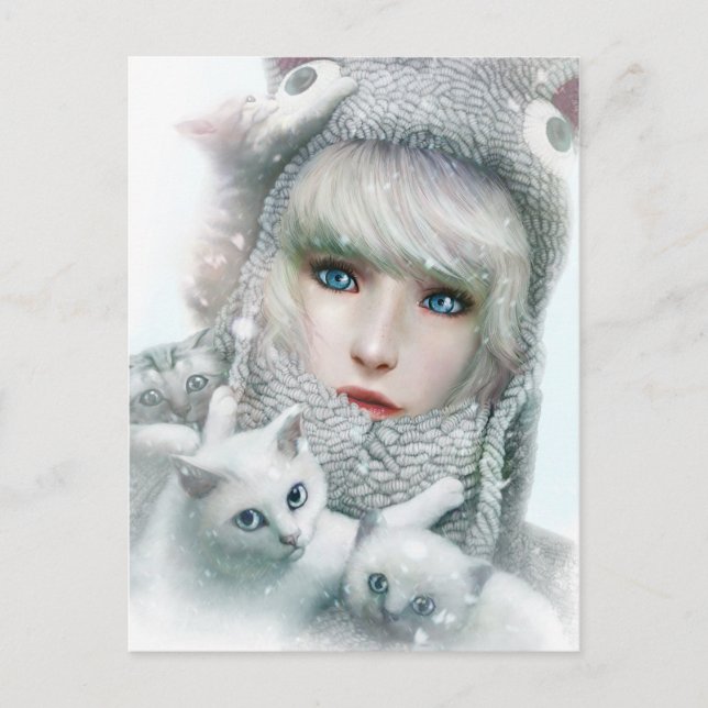 Kitten Winter Postcard (Front)