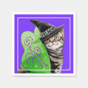 Kitten Witch Fairy Napkin