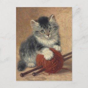 Kitten with a ball of wool CC0194 Ronner-Knip Postcard