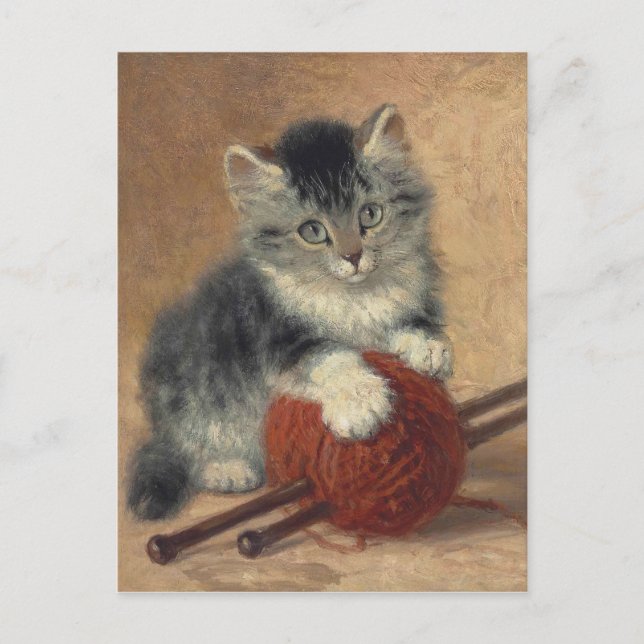 Kitten with a ball of wool CC0194 Ronner-Knip Postcard (Front)