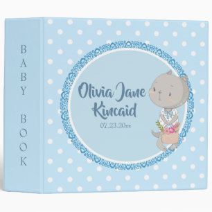 Kitten With A Basket Of Flowers Baby Book Binder