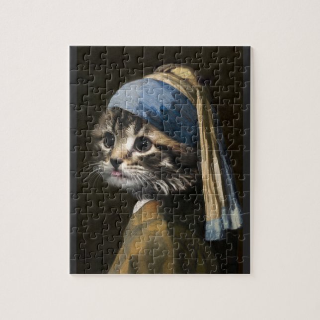 Kitten with a Pearl Earring Puzzle (Vertical)