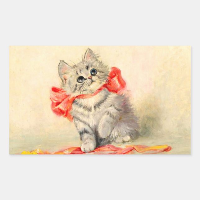 Kitten with a Red Ribbon Sticker (Front)