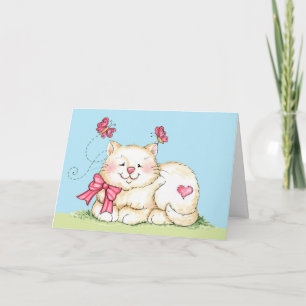 Kitten with Heart Holiday Card