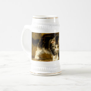 Kitten with Paint and Brushes Beer Stein