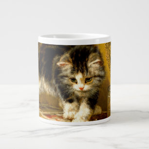 Kitten with Paint and Brushes Large Coffee Mug