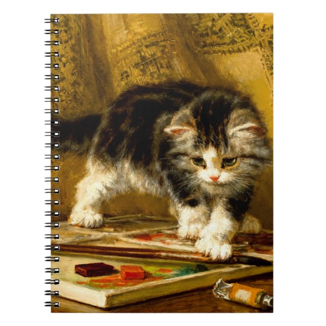 Kitten with Paint and Brushes Notebook (Front)