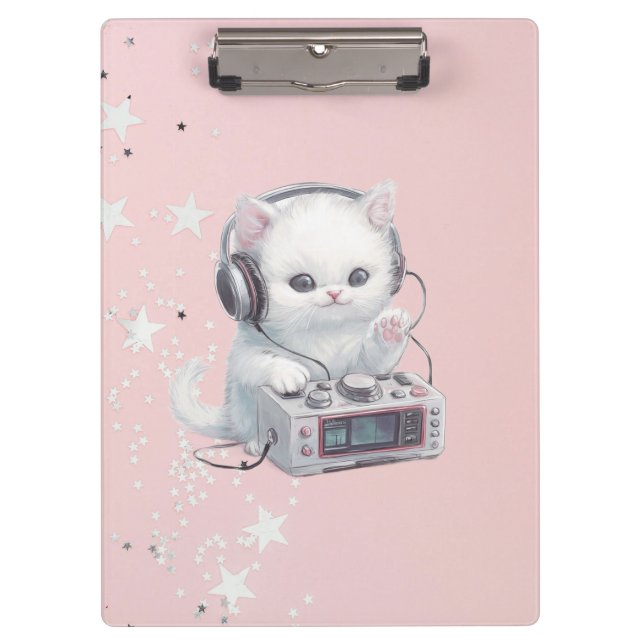 kitten with radio clipboard (Front)
