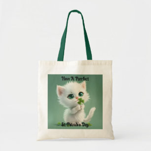 Kitten With Shamrock Tote Bag