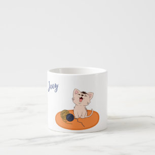 Kitten with Wool Ball Espresso Cup