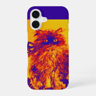 KITTEN WITH YELLOW BLUE ROSES iPhone 16 CASE