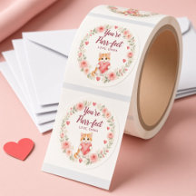 Kitten You're Purr-fect Valentine Sticker Roll