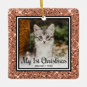 Kitten's 1st Christmas Ceramic Ornament