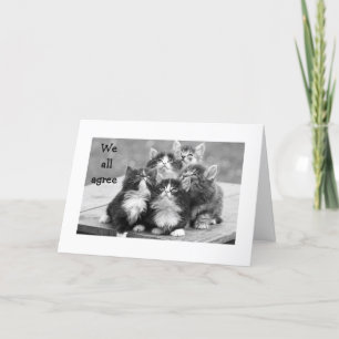KITTENS ALL AGREE U SHOULD HAVE HAPPY BIRTHDAY CARD