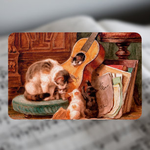 Kittens and Guitar - The Musicians Vintage Magnet