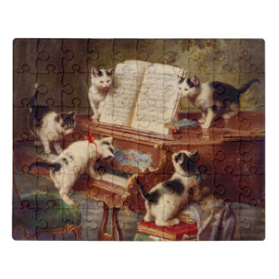 Kittens and Piano Jigsaw Puzzle