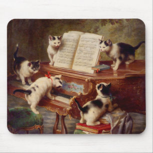 Kittens and Piano Mouse Pad