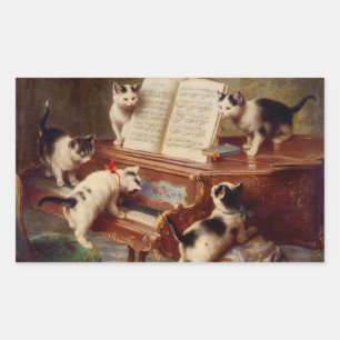 Kittens and Piano Sticker