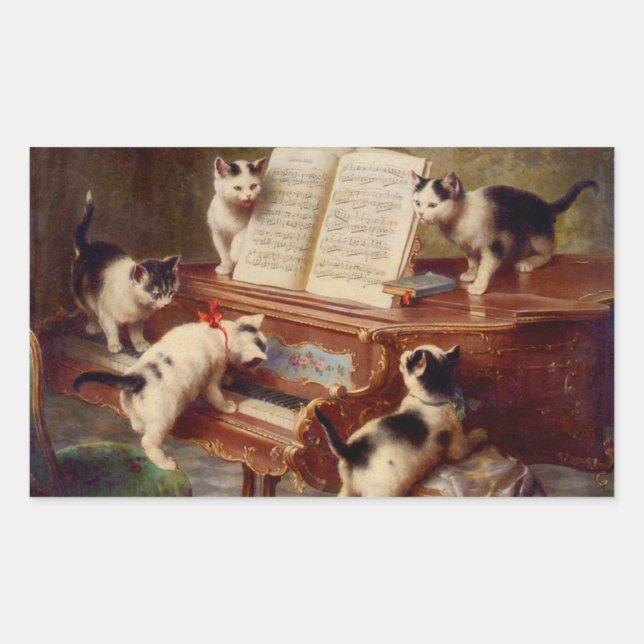 Kittens and Piano Sticker (Front)