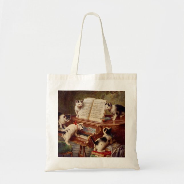 Kittens and Piano Tote Bag (Front)