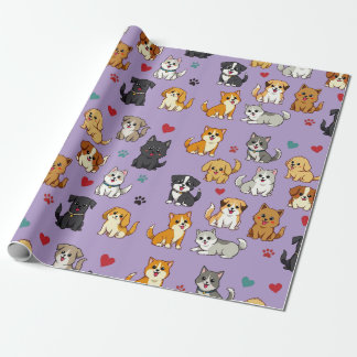 Kittens and Puppies wrapping paper