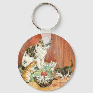 Kittens at play keychain