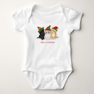 Kittens baby's 1st Christmas personalised bodysuit